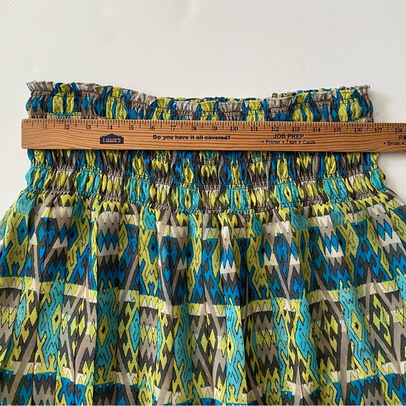 Joe Fresh Boho/Aztec/Tribal Print Pleated Smocked Mini Skirt Women's Size XL - Picture 4 of 13